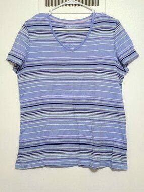 Multicolor Striped V‑Neck Tee